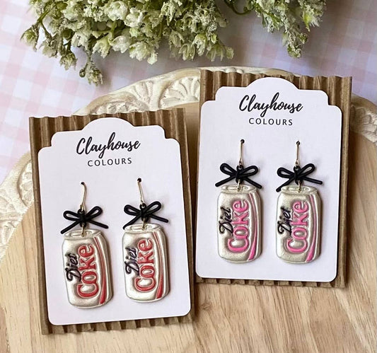 Diet Soda and Bow Earrings