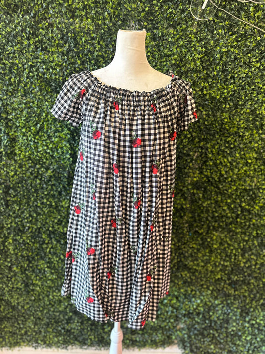 Online Exclusive: Checkered Floral OFS Dress