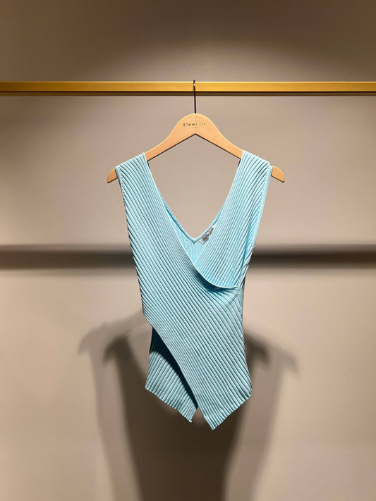Ribbed knit wrap Sleeveless Tank