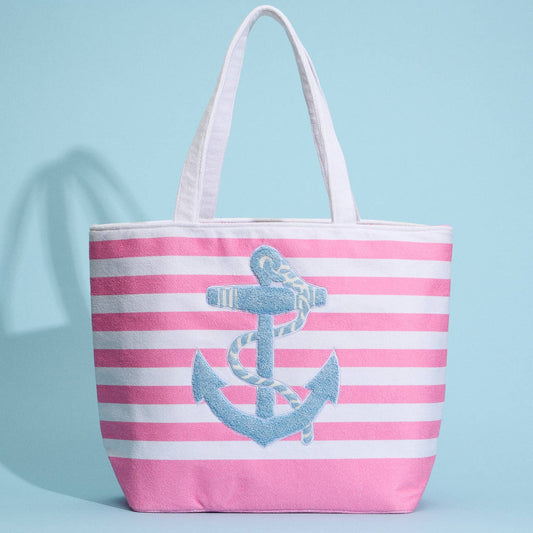 Anchor Striped Tote Bag: Two Colors