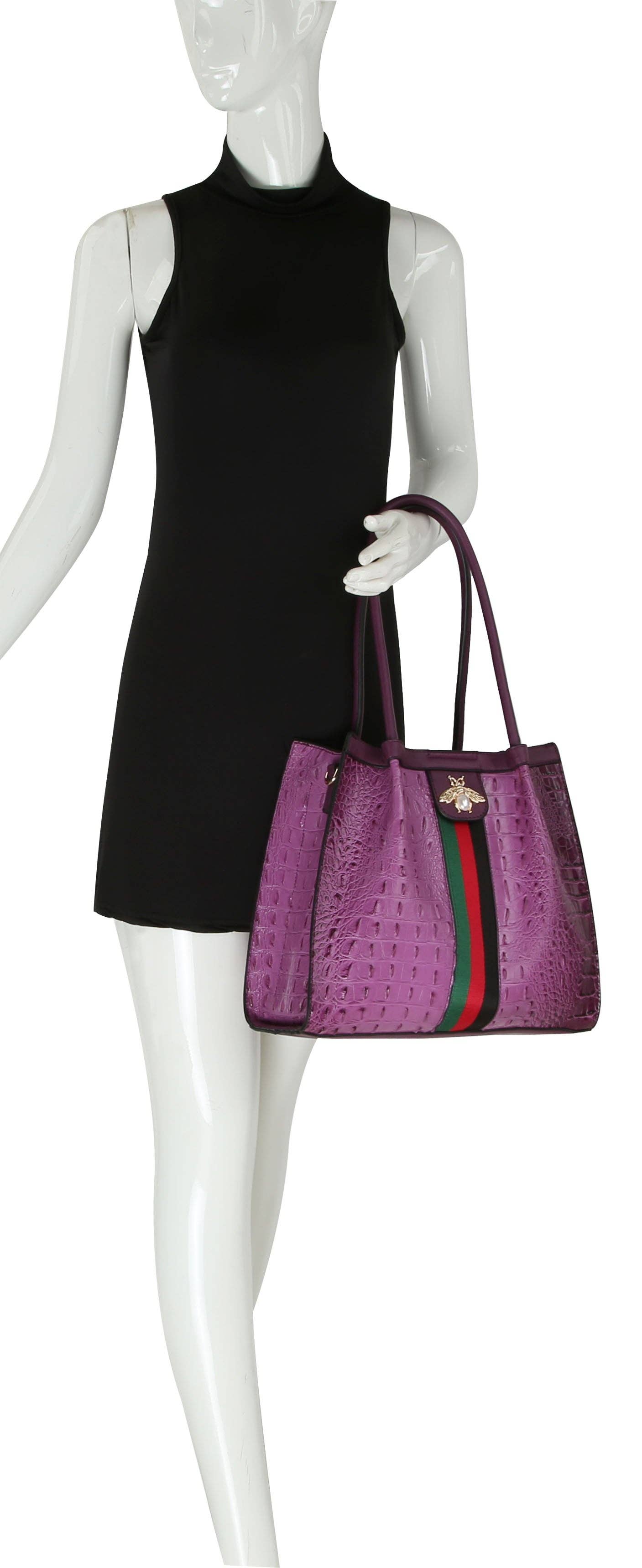 Bee Stripe detailed Tote Bag