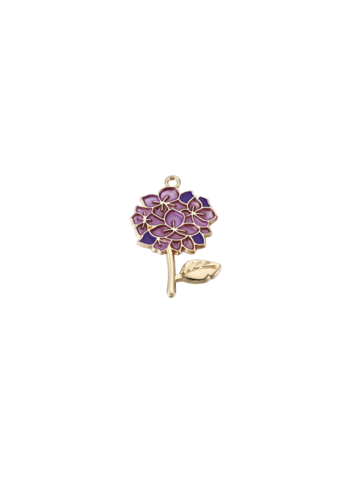 Gold Violet Hydrangea Charm