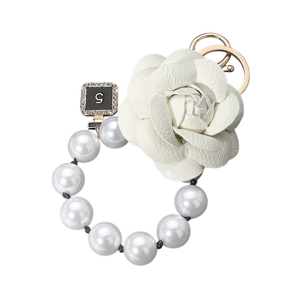 Chunky Pearl Beaded Keychain Bag Charm