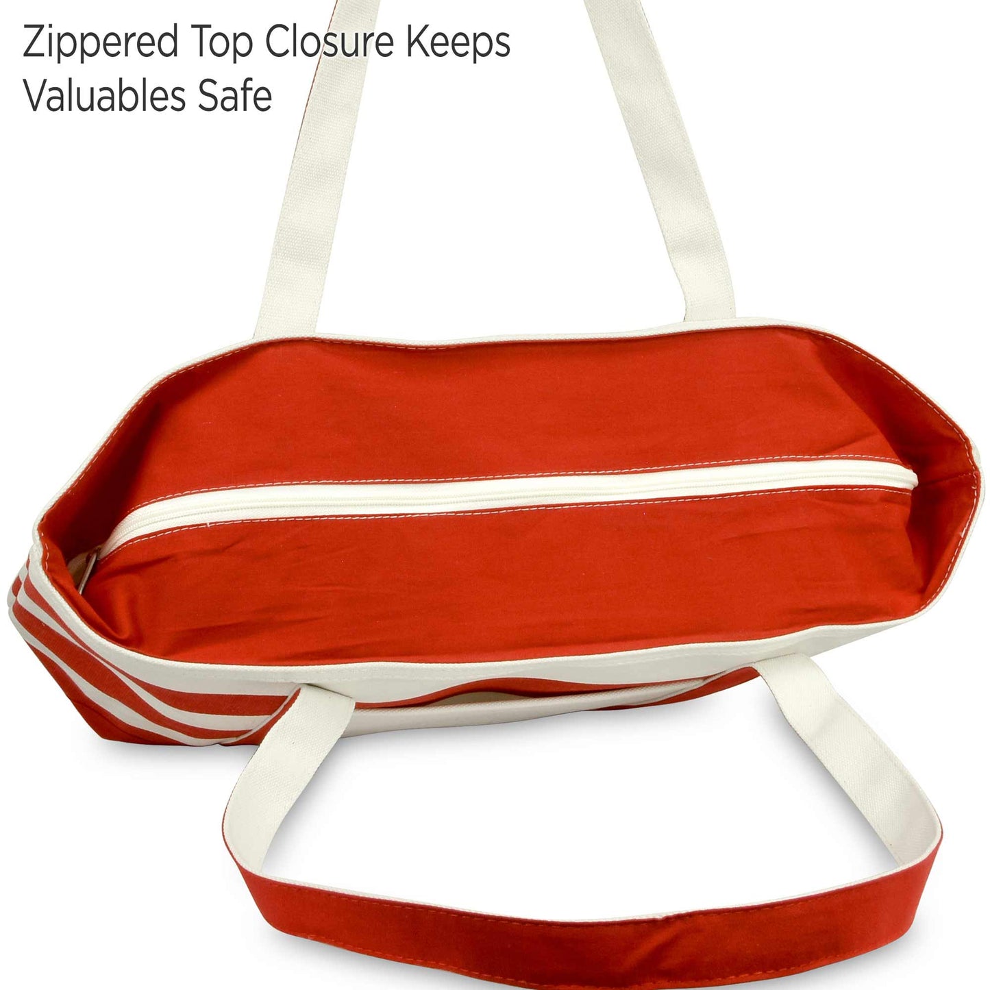 Ocean Sailboat Womens Embroidered Striped Tote Bag