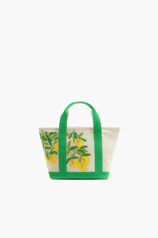 Sicilian Lemon Hand-Beaded Small Boat Tote