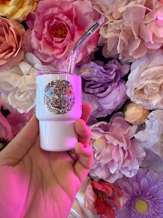 Cape Cod Floral Mini Tumbler with Straw