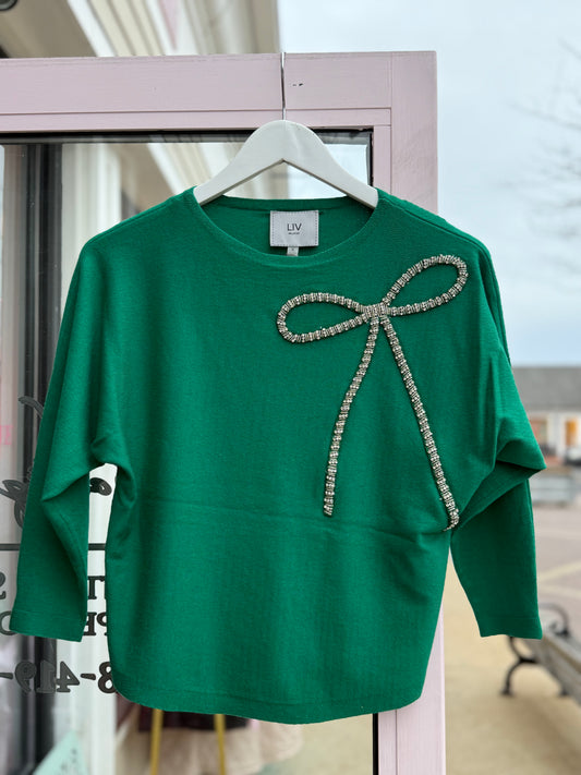 Silver Bow Green Knit
