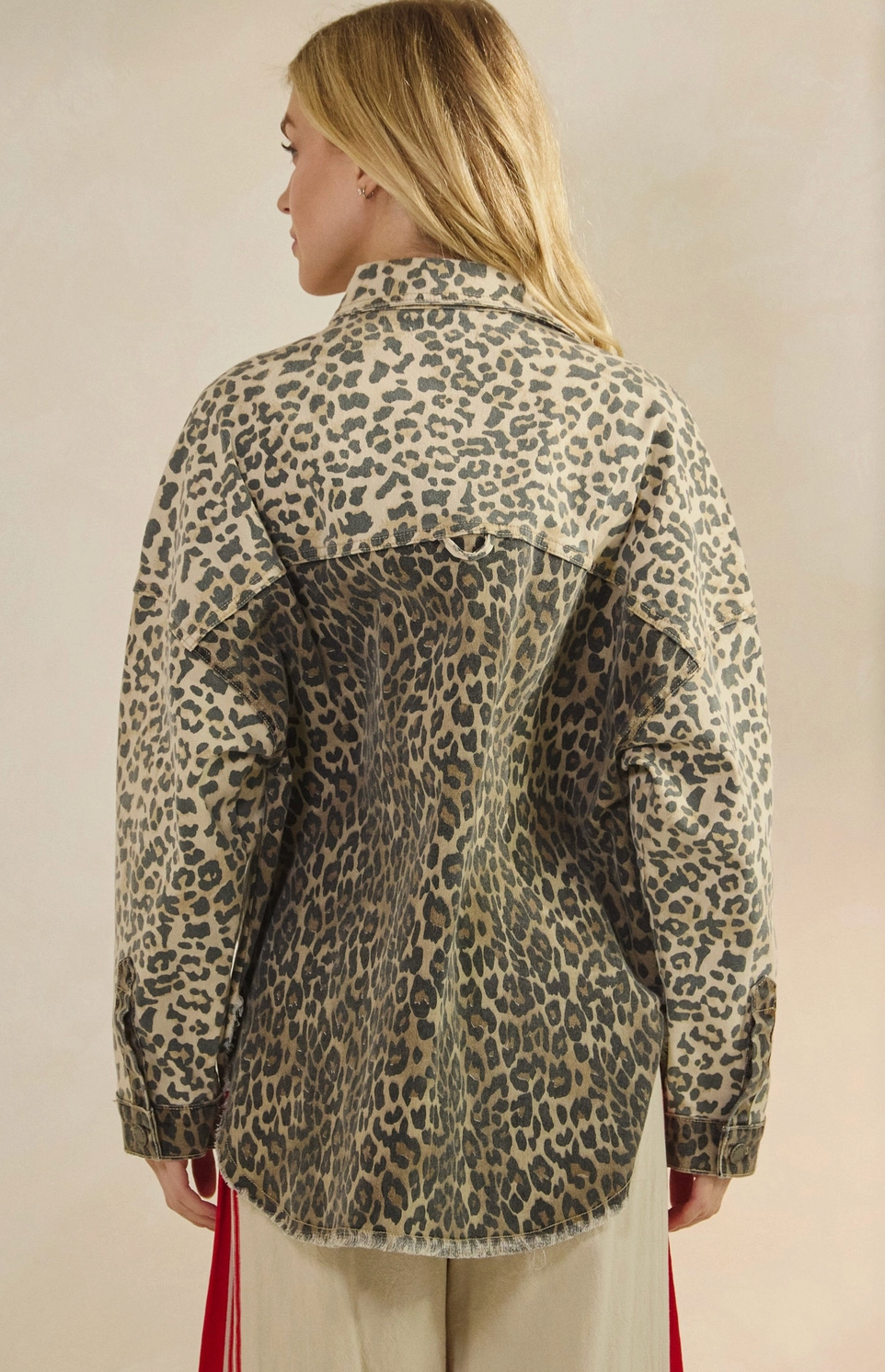 Two-Tone Printed Denim Jacket