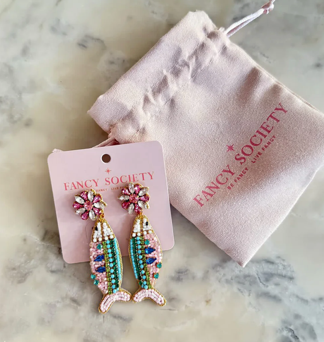 Fancy Society: Magical Fishies Beaded Earrings