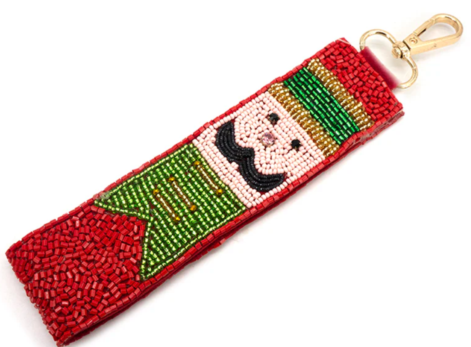 Bead Red Nutcracker Key Chain