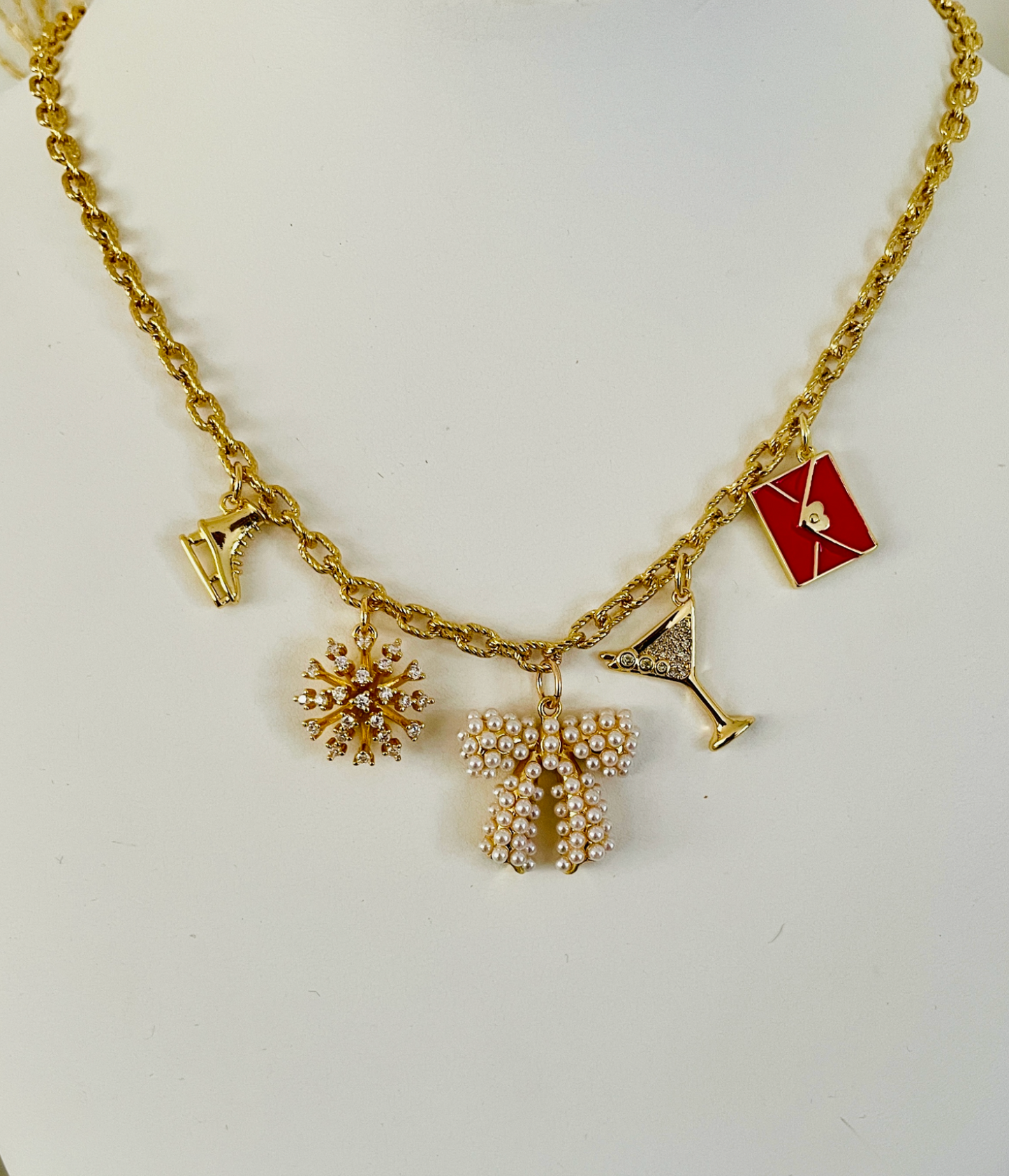 Snowflake Sweetheart Charm Necklace