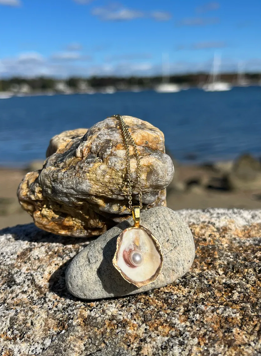 Mini oyster necklace with pearl