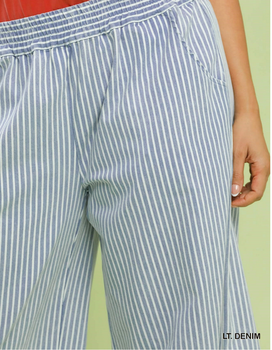 Stripe Wide-Leg Pants: Pre Order