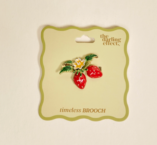 Timeless Brooch-Strawberry Duo