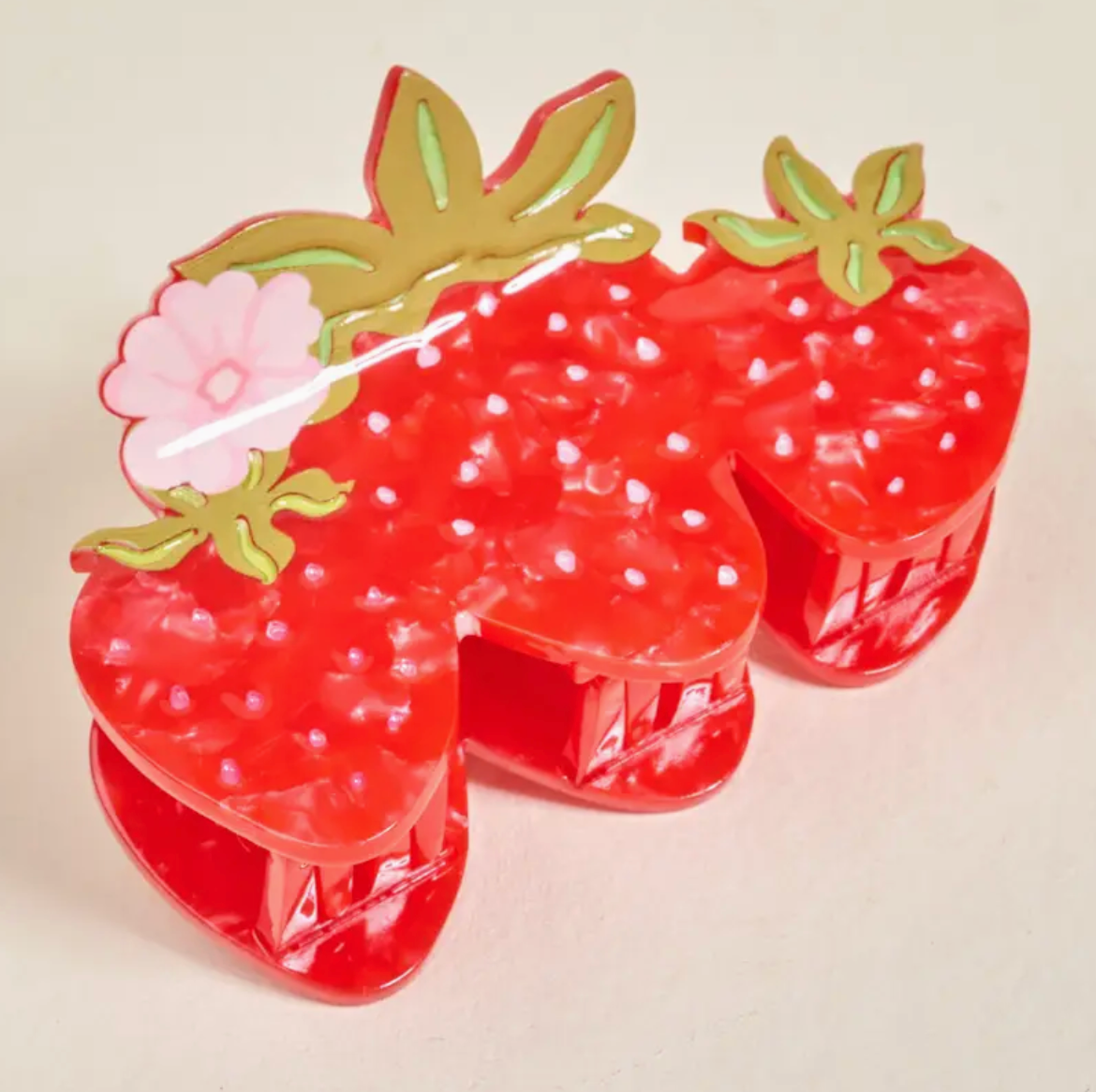 Shape Up Claw Clip-Strawberry Patch