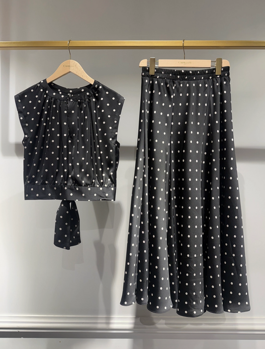 Parisian Polka dot top: Black