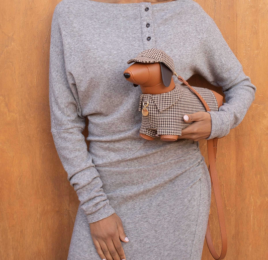 dachshund Houndstooth Crossbody