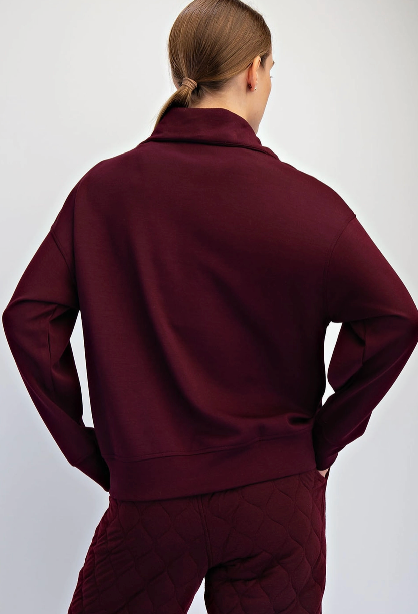 Butter Soft Quarter Zip: Dark Cherry
