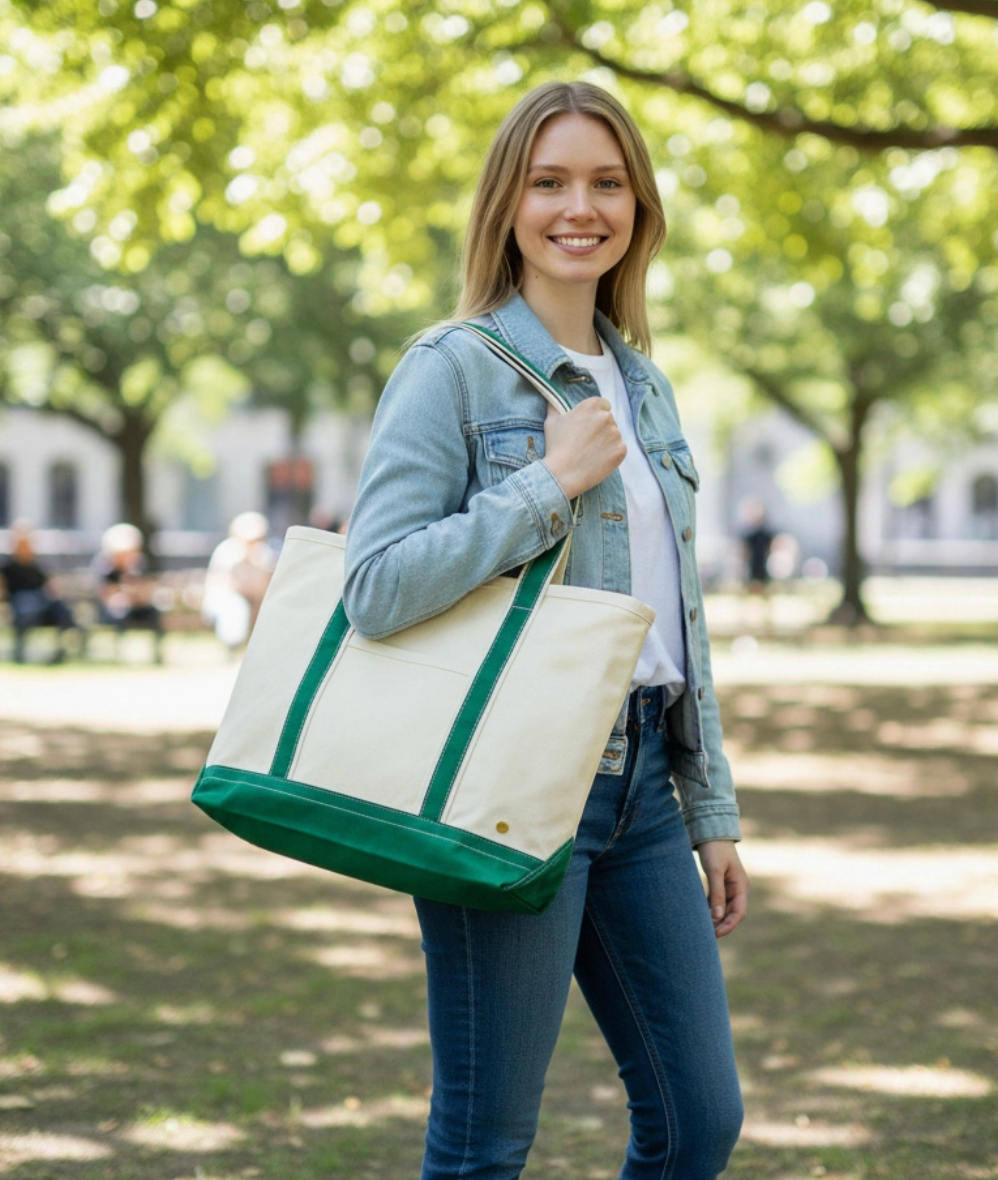 The Signature Canvas Tote Bag–dark Green