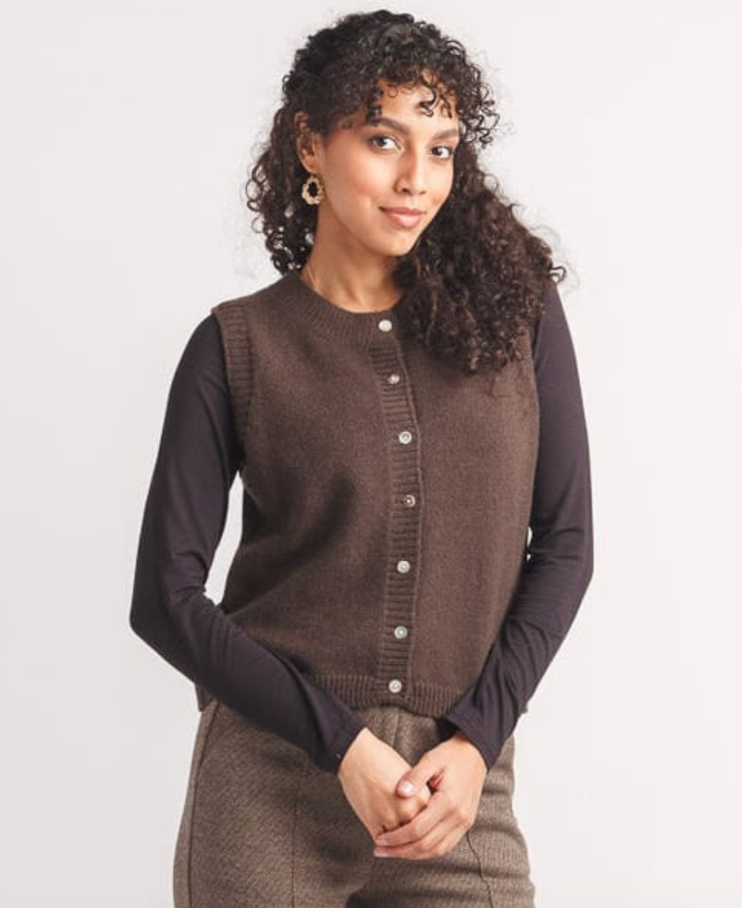 The Sunday Knit Vest: Chocolate