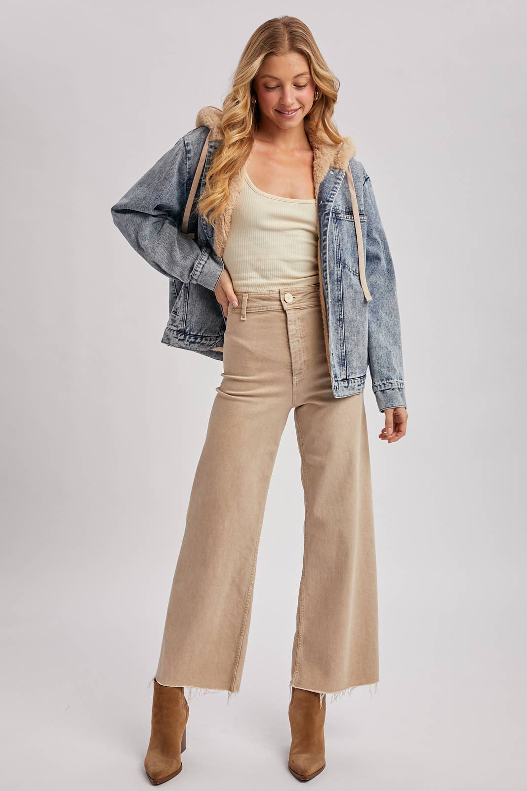 The Luxe Faux Fur Denim Jacket