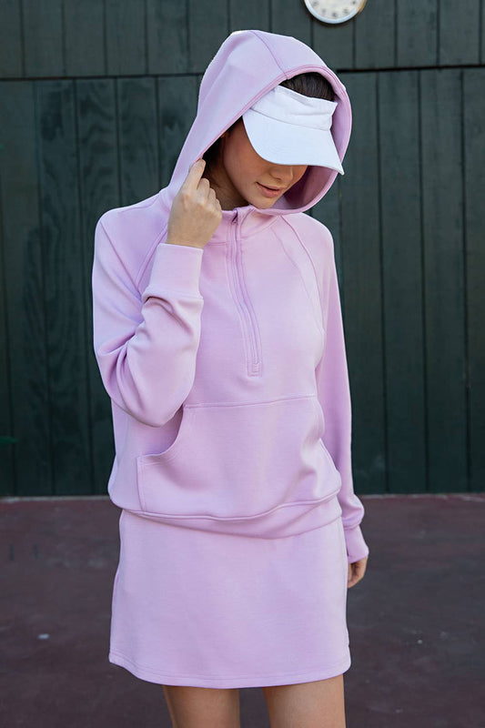 Butter Soft: Quarter zip with Hood: Color Blossom