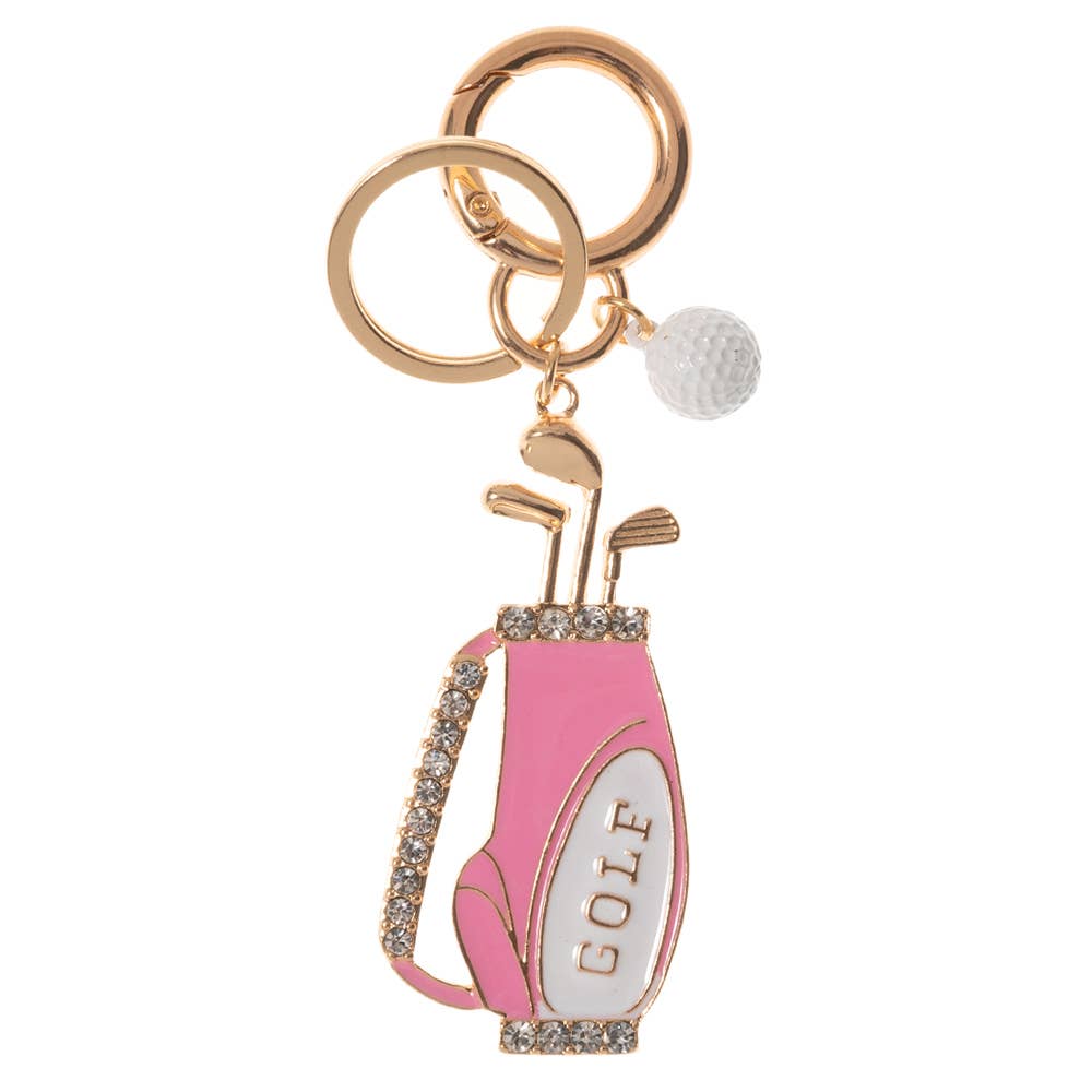 Stone Paved Enamel Golf Bag Keychain