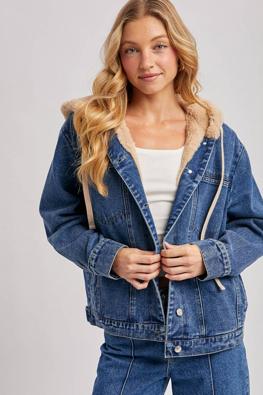 The Luxe Faux Fur Denim Jacket