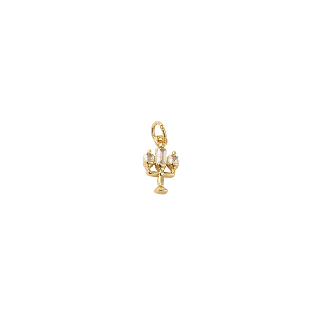 Gold Vintage Crystal Candelabra Charm