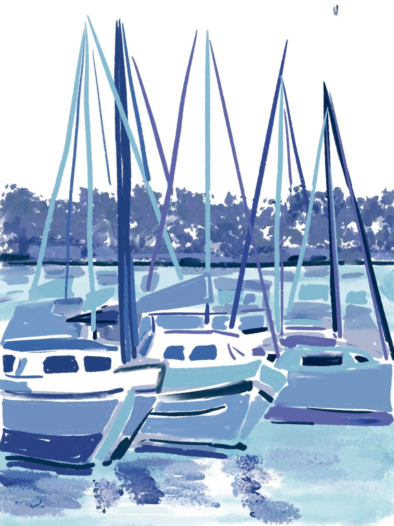 Rebecca Illustrated: Tones Blue Print