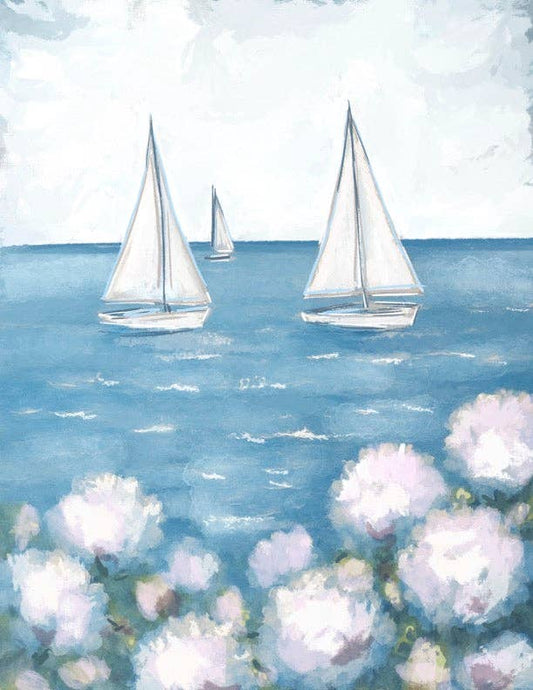 Rebecca Illustrated: 8X10 WHITE SAILBOAT Print