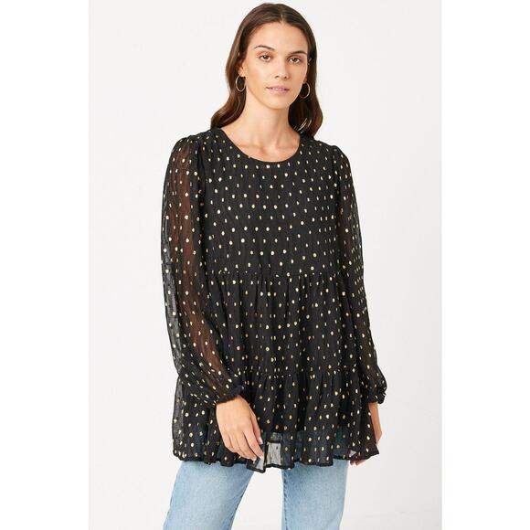Metallic Dot Tiered Tunic