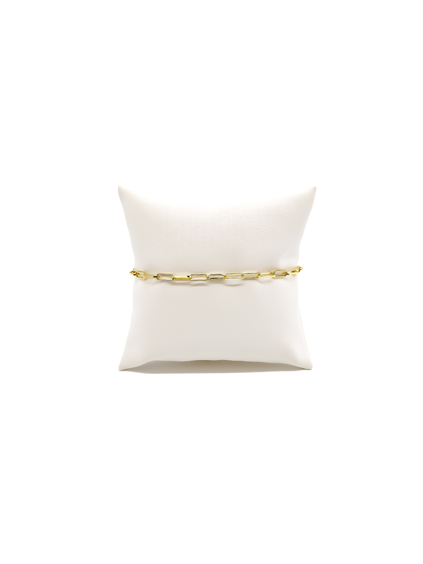 Gold Ashley (Box) Paperclip Chain Charm Bracelet with Small Bella Carabiner
