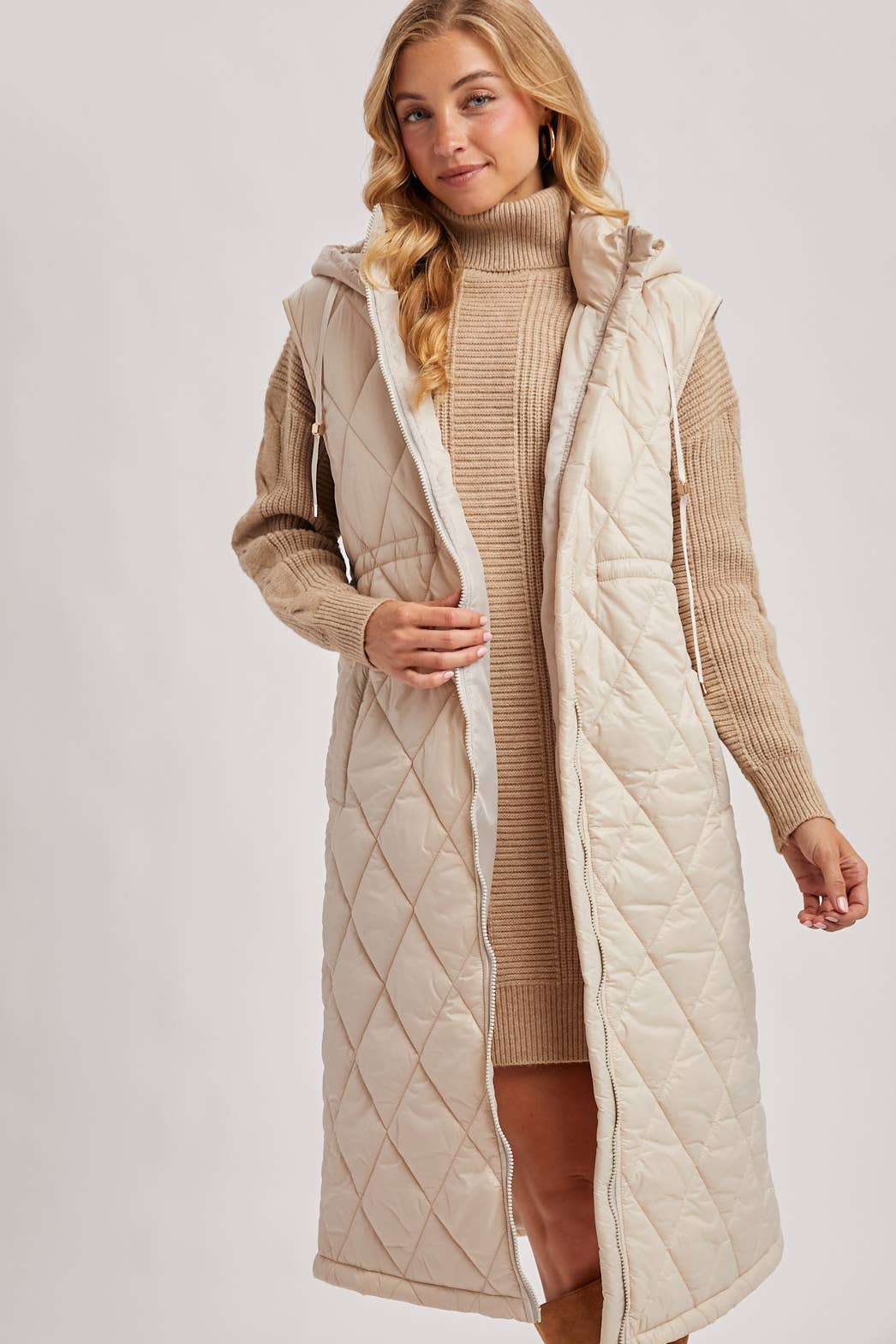 Diamond Quilted  Puffer Vest: 2 Colors