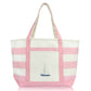 Ocean Sailboat Womens Embroidered Striped Tote Bag