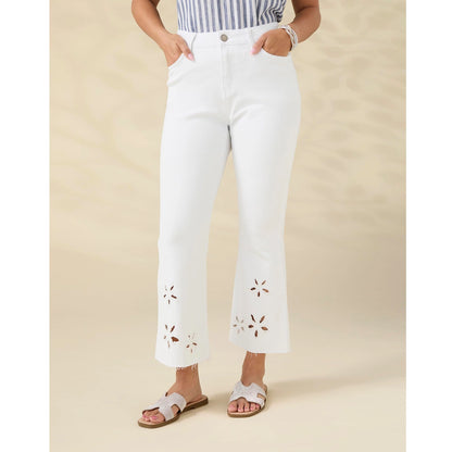 Morgan Flare Crop with Floral Cut-Out