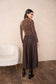Solid satin pleated skirt