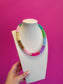 Colorful Chunky Bead with Gold Bead Necklace - Multi