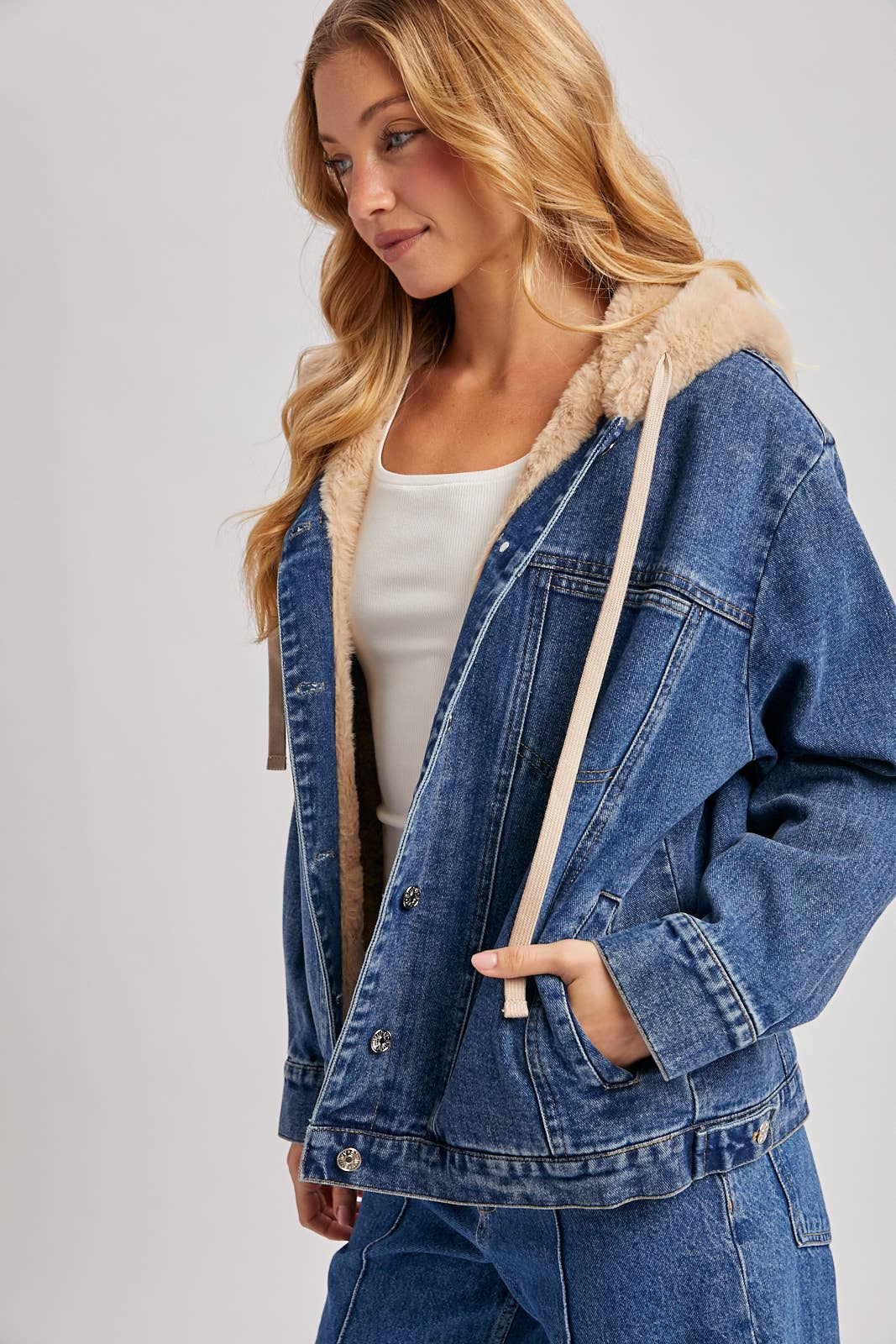 The Luxe Faux Fur Denim Jacket