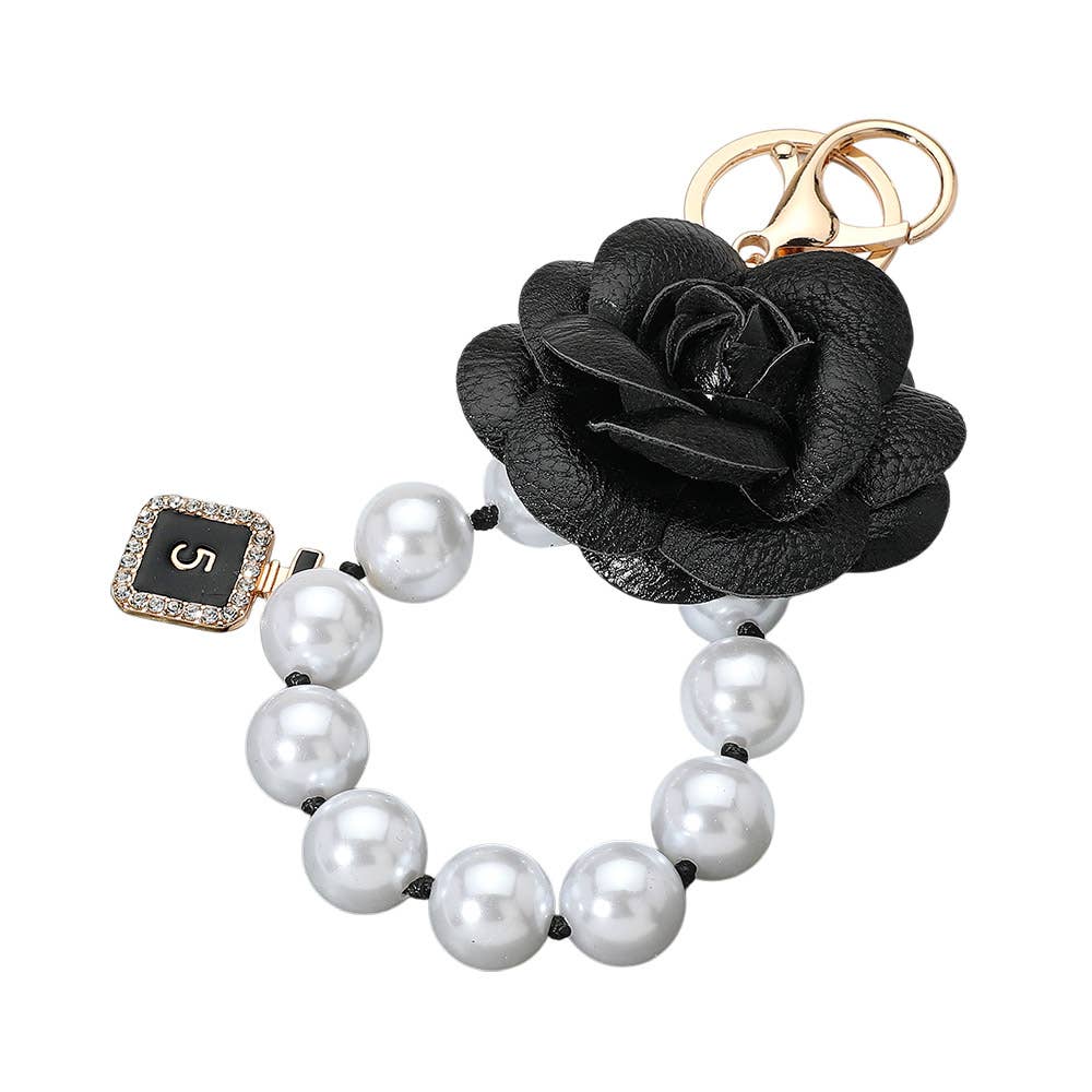 Chunky Pearl Beaded Keychain Bag Charm