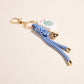 Mahjong Tile Puffy Heart Cord Keychain Bag Charm
