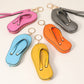 Faux Leather Flip-flop Mini Wristlet Keychain / Bag Charm