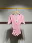 Ribbed knit wrap T-shirt - 0590