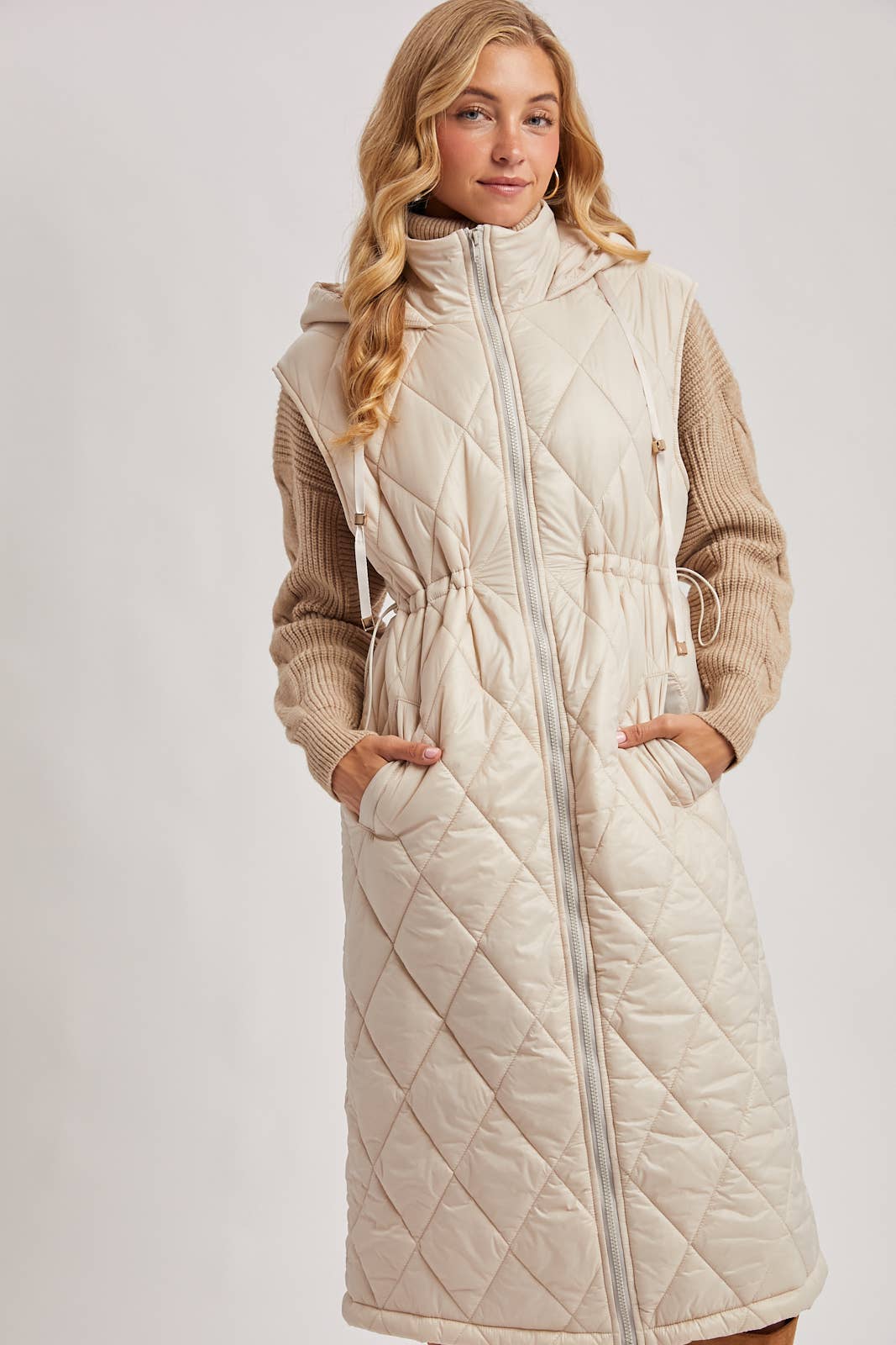 Diamond Quilted  Puffer Vest: 2 Colors