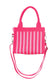 Hot Pink Striped Mini Tote Handbag