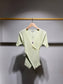 Ribbed knit wrap T-shirt - 0590