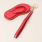 Faux Leather Flip-flop Mini Wristlet Keychain / Bag Charm