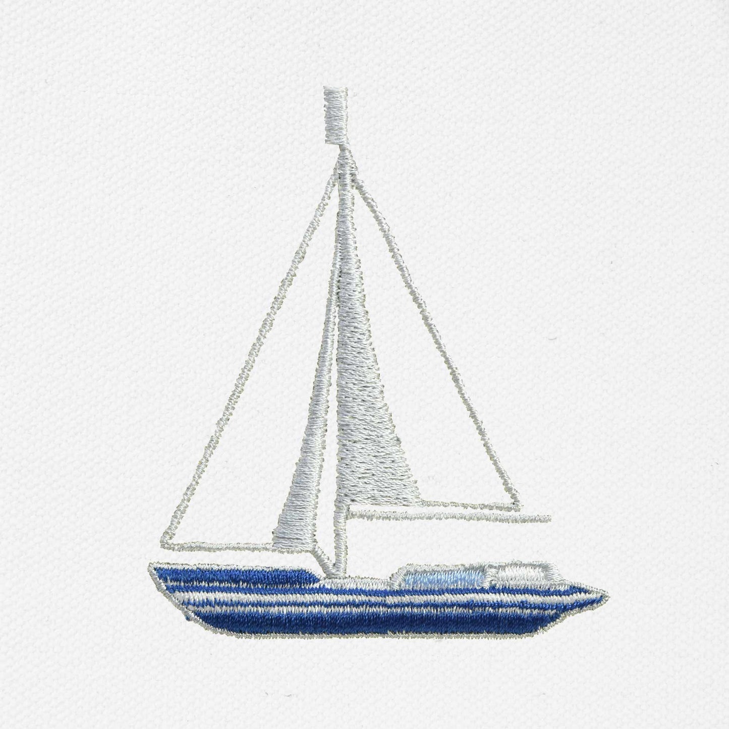 Ocean Sailboat Womens Embroidered Striped Tote Bag