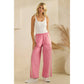 Stripe Nylon Pants with Lace Details