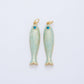 18K Gold Filled Blue, Green, Red Enamel Sardine Fish Charm